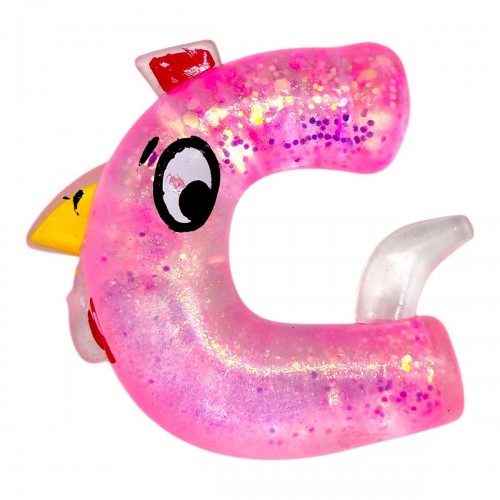 Антистрес жуйка-тягучка "Алфавіт" 9 см (РОЖЕВА) (MiC)