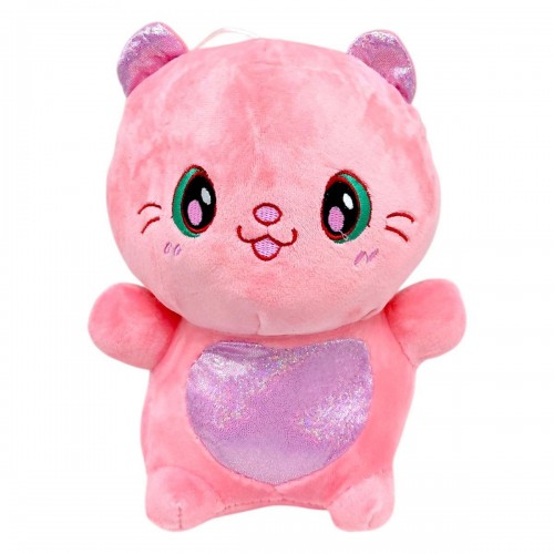 Мягкая игрушка цветной котик 20 см (РОЗОВЫЙ) (MiC)