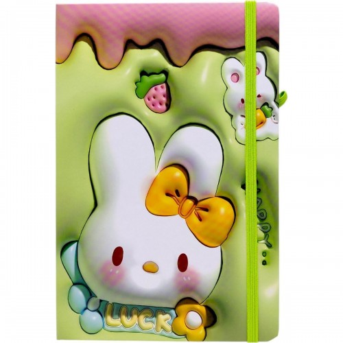 Блокнот "Кролик" твердый переплет, А5 (ЗЕЛЕНЫЙ) (Malevaro)