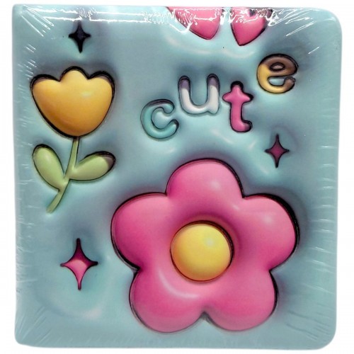 Блокнот 3D 10х9,5 см "Цветы" (БИРЮЗОВЫЙ) (Malevaro)