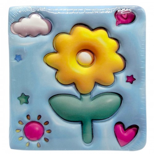 Блокнот 3D 10х9,5 см "Цветы" (ГОЛУБОЙ) (Malevaro)