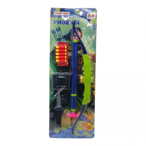 Лук "Феникс", стреляет мягкими патронами, с аксессуарами (зеленый) (Golden Gun)