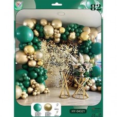 Набор воздушных шаров бронзово-розового-белогосеребрян.-голубого цветов