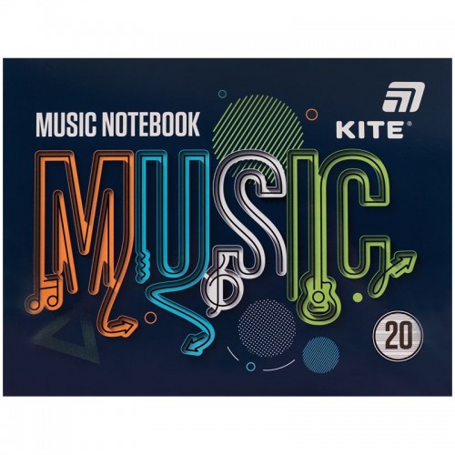 Тетрадь для нот А5, 20 л, Music (Kite)