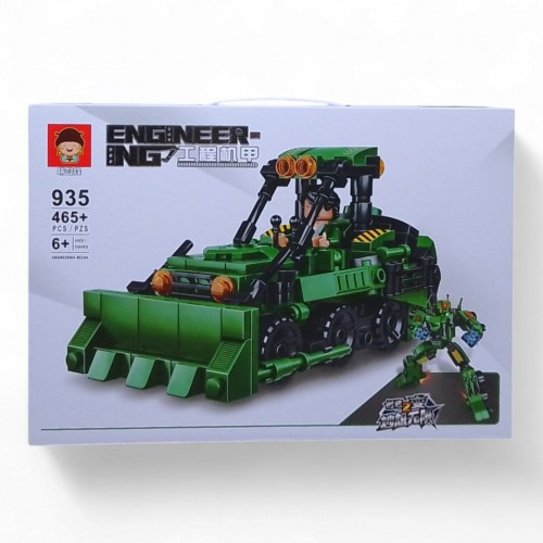 Конструктор "Трансформер-спецтехника бульдозер”, 465 элементов, фигурка героя, в коробке (MiC)