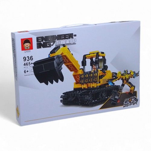 Конструктор "Трансформер-спецтехника экскаватор”, 436 элементов, фигурка героя, в коробке (MiC)