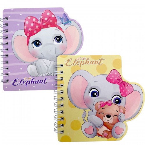Блокнот на пружине "Слоник" 12x12 см, 60 л (микс видов) (Malevaro)