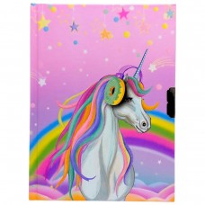 Блокнот дитячий на замочку 178x133 mm, 70g, 56 л, Єдиноріг