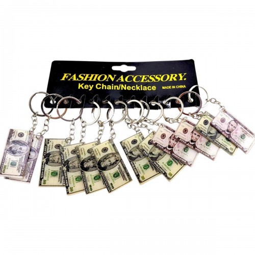 Брелоки пластикові "Гроші долари" (11 см), 12 брелоків (MiC)