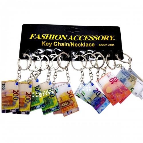 Брелоки пластикові "Гроші євро" (11 см), 12 брелоків (MiC)