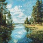Набір з алмазною мозаїкою "Струмок в лісі" 40х40см (Ідейка)