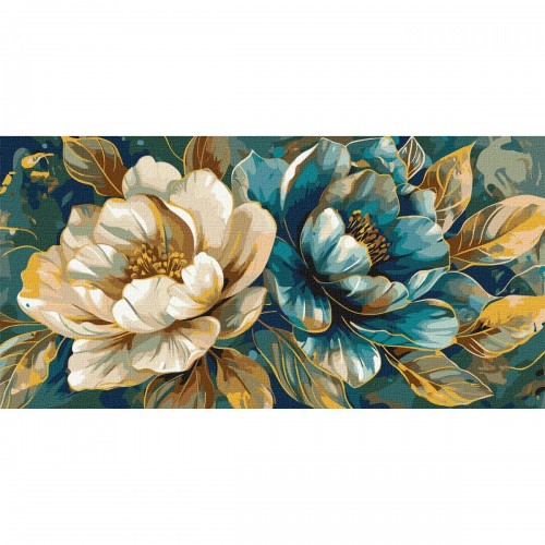 Картина по номерах з фарбами металік "Золотаві пелюстки" 40х80см (Ідейка)