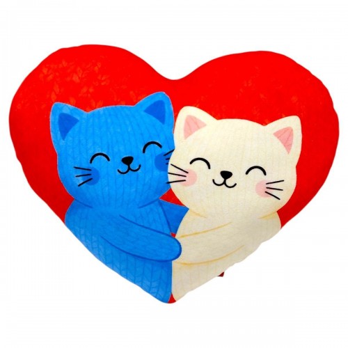 Подушка з принтом "Серце. Котики" 36х27 см (Копиця)