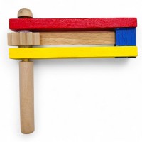 Розвиваюча іграшка-тріскачка, кольорова деревяна, 12.5 см