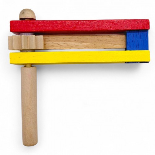 Розвиваюча іграшка-тріскачка, кольорова деревяна, 12.5 см (MiC)