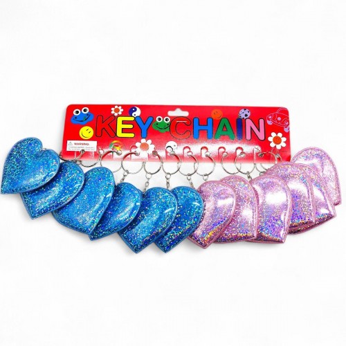 Брелок "Сердечко" блискуче (12 шт) (MiC)