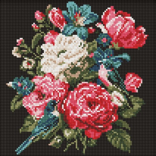 Алмазна мозаїка "Букет життя" 30х30 см (Ідейка)