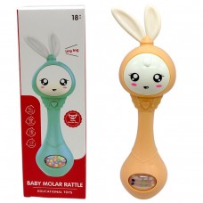 Інтерактивне брязкальце Зайчик, світло, звук (ПОМАРАНЧЕВИЙ)