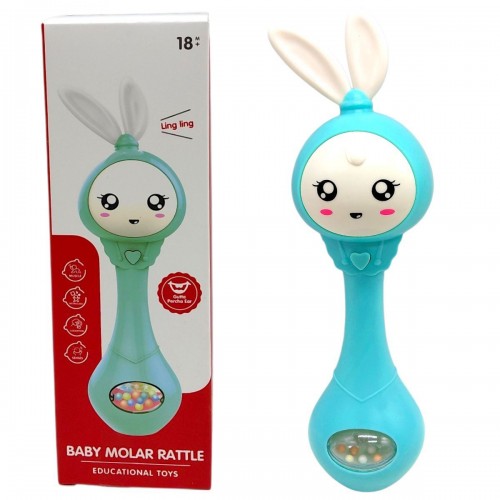 Інтерактивне брязкальце Зайчик, світло, звук (ЗЕЛЕНИЙ) (Sobebear)