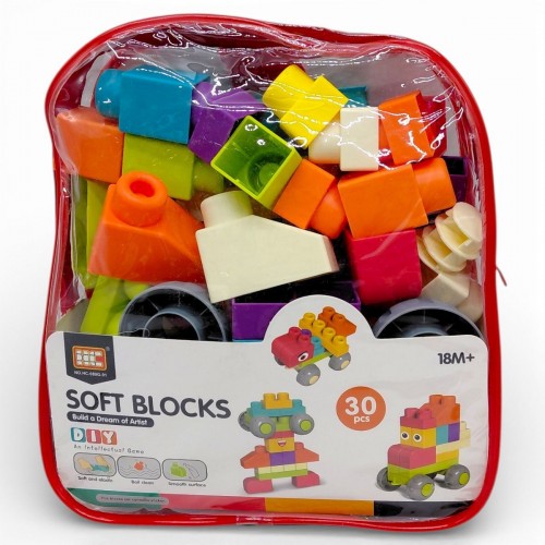 Конструктор, 30 деталей, м'який пластик (ЧЕРВОНИЙ) (HC TOYS)