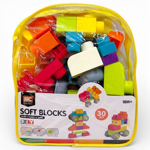 Конструктор, 30 деталей, м'який пластик (ЖОВТИЙ) (HC TOYS)