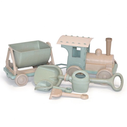 Поїзд-конструктор з пісочним набором №1 (75×25×25 см, рухомі елементи) (Doloni)