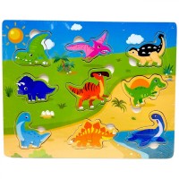 Вкладыши деревянные, 22,5х18 см (Динозавры)