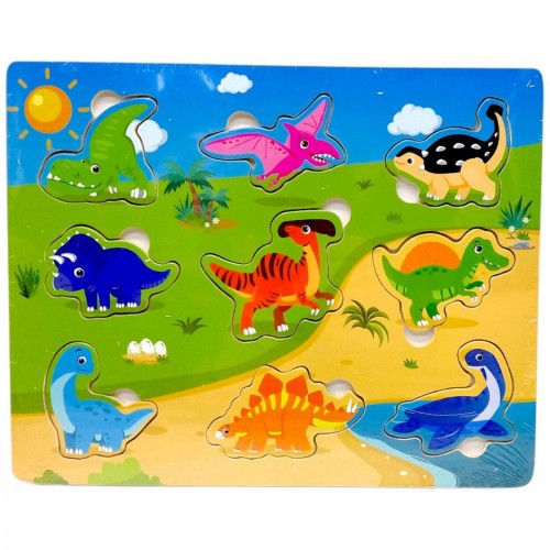 Вкладыши деревянные, 22,5х18 см (Динозавры) (MiC)