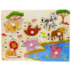 Вкладыши деревянные с ручками, 30х22.5 см. (Животные, вид2)