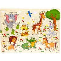 Вкладыши деревянные с ручками, 30х22.5 см. (Животные, вид3)