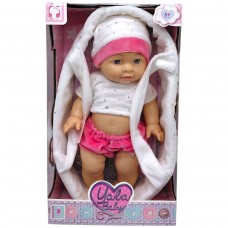 Пупс (высота 30 см, резиновый, кокон с ручками, съемная одежда, в коробке)