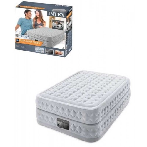 Велюровий матрац (152х203х51см), вбудований електронасос, двоспальний (Intex)