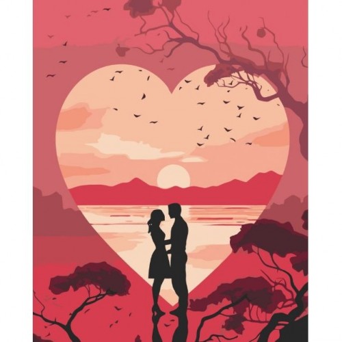 Картина по номерам "Силуэт любви" 40x50 см (art craft)