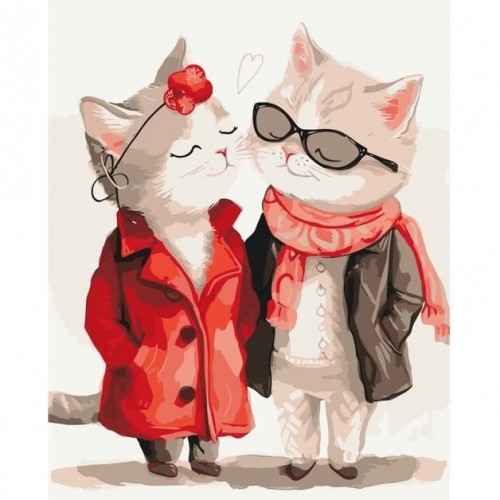 Картина по номерам "Кошачье свидание" 40х50 см (art craft)