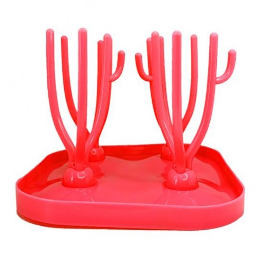 Сушка для детских бутылочек "Кактус" (КРАСНАЯ) (Mega Zayka)