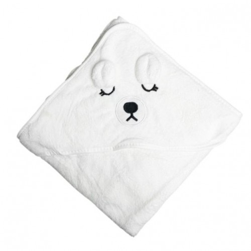 Дитячий рушник з капюшоном, розмір 80*80 см (БІЛИЙ) (Mega Zayka)