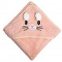 Дитячий рушник з капюшоном, розмір 80*80 см (ПЕРСИКОВИЙ) (Mega Zayka)
