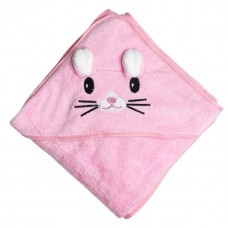 Дитячий рушник з капюшоном, розмір 80*80 см (РОЖЕВИЙ)