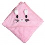 Дитячий рушник з капюшоном, розмір 80*80 см (РОЖЕВИЙ) (Mega Zayka)