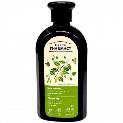 Шампунь "Green Pharmacy, березові бруньки та касторова олія" проти лупи (350 мл) (Green Pharmacy)