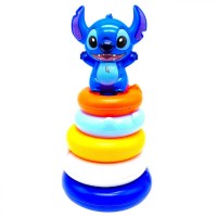 Пірамідка висота 20 см, фігурка героя, стікери, 5 кілець різного діаметру, в сітці