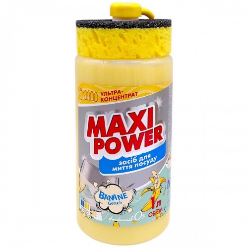 Засіб для миття посуду "MAXI POWER" 1л Банан (MAXI POWER)
