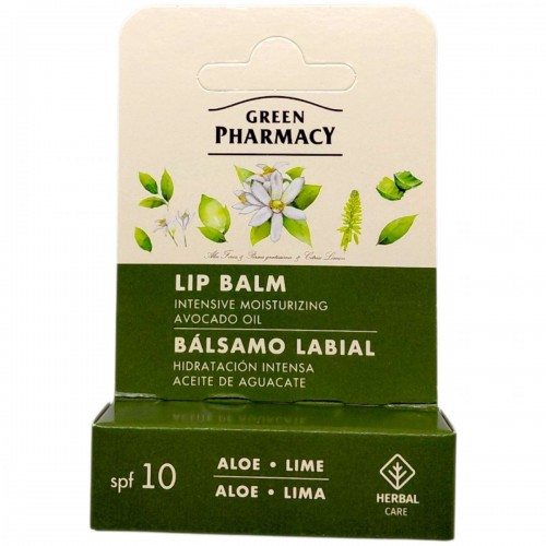 Бальзам для губ "Green Pharmacy" 3,6г интенсивное увлажнение алоэ и лайм (Green Pharmacy)