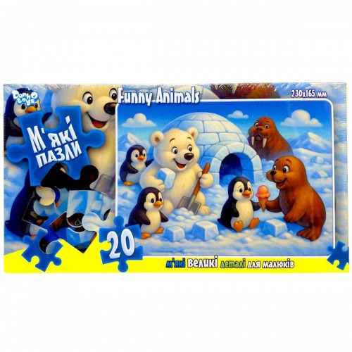 МʼЯКІ ПАЗЛИ 20 ЕЛЕМЕНТІВ (АРКТИЧНІ ДРУЗІ) (Dankotoys)