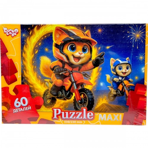 МАКСІ ПАЗЛИ на 60 ЕЛЕМЕНТІВ (коти байкери) (Dankotoys)