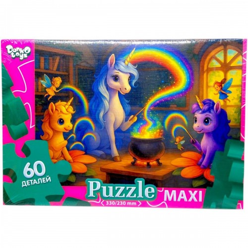 МАКСИ ПАЗЛЫ на 60 ЭЛЕМЕНТОВ (Магия Единорогов) (Dankotoys)