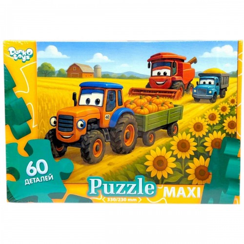 МАКСІ ПАЗЛИ на 60 ЕЛЕМЕНТІВ (елементи фермерської машини) (Dankotoys)
