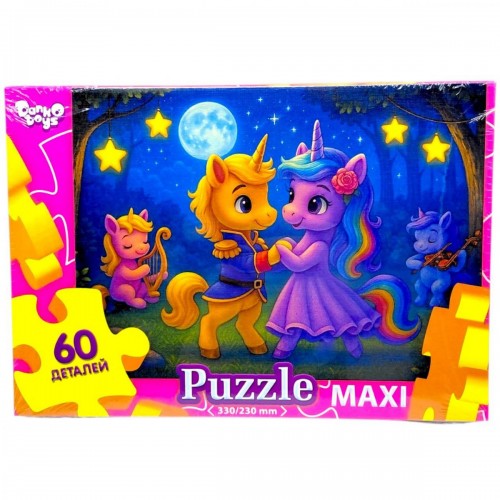 МАКСИ ПАЗЛЫ на 60 ЭЛЕМЕНТОВ (Свидание единорогов) (Dankotoys)