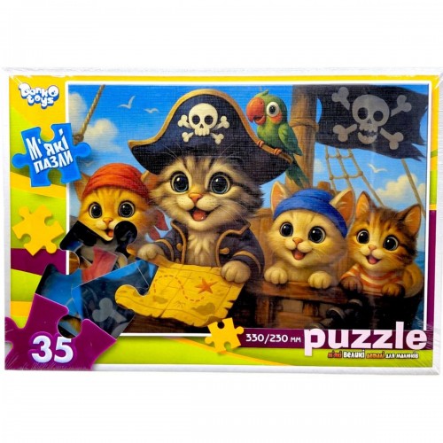 МʼЯКІ ПАЗЛИ 35 ЕЛЕМЕНТІВ (КОТИ ПІРАТИ) (Dankotoys)