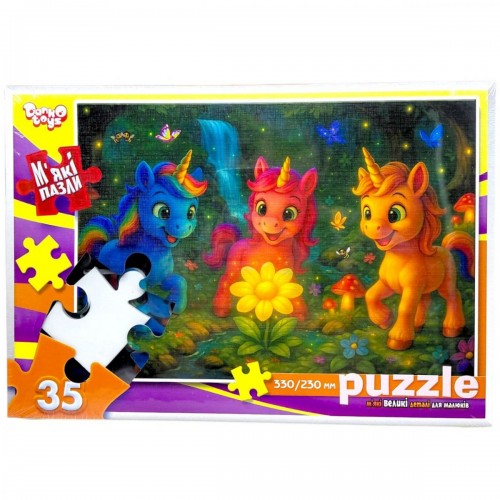 МʼЯКІ ПАЗЛИ 35 ЕЛЕМЕНТІВ (ЄДИНОРОГИ В ЛІСІ) (Dankotoys)